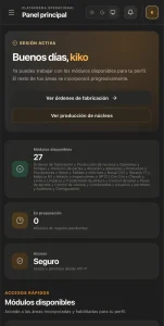 ACT Services: panel en el móvil