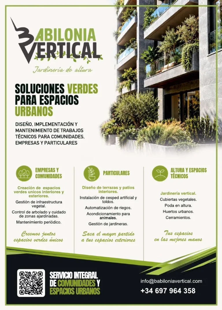 Babilonia Vertical · folletos comerciales (jardinería vertical y trabajos en altura), pieza 1