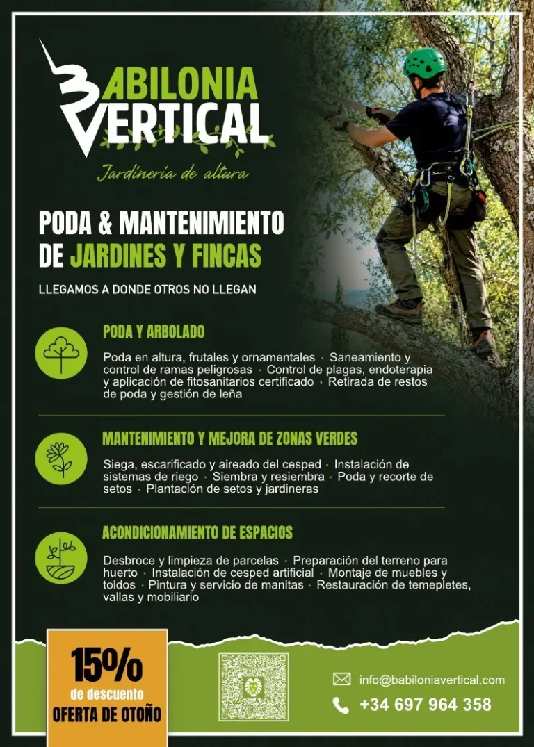 Babilonia Vertical · folletos comerciales (jardinería vertical y trabajos en altura), pieza 2