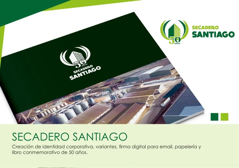 Identidad corporativa de Secadero Santiago (agroalimentario): logotipo, colores y aplicaciones