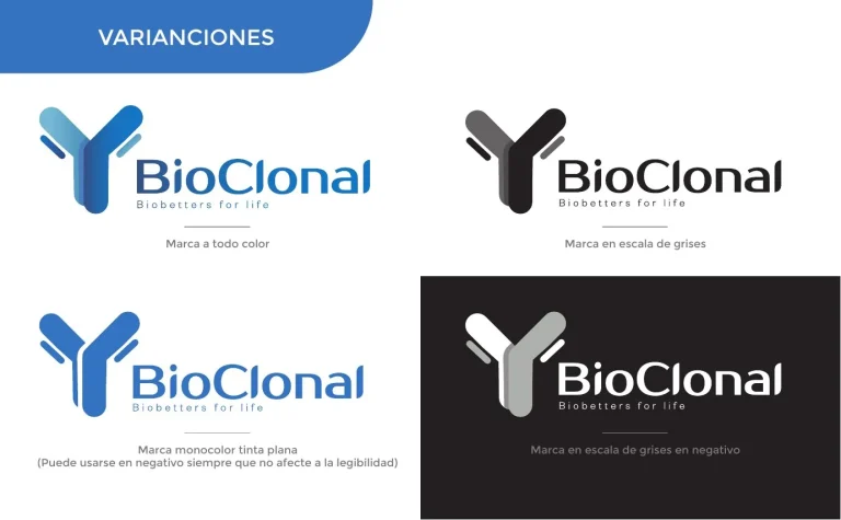 Página 1 del manual de identidad corporativa de BioClonal