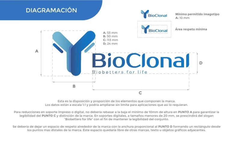 Página 2 del manual de identidad corporativa de BioClonal