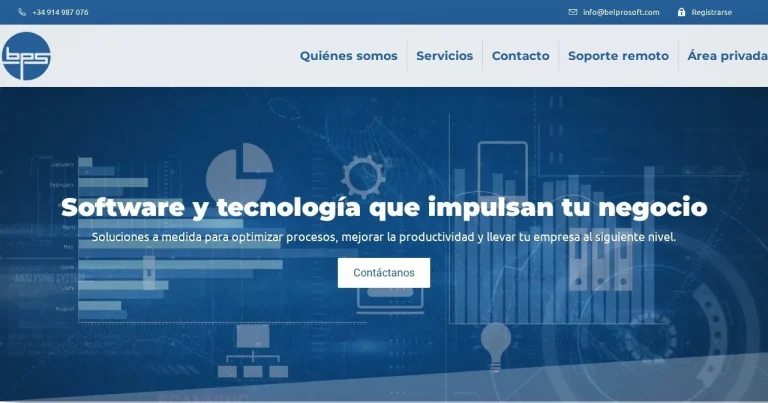 Página de inicio de la web de Belprosoft (belprosoft.com), software empresarial