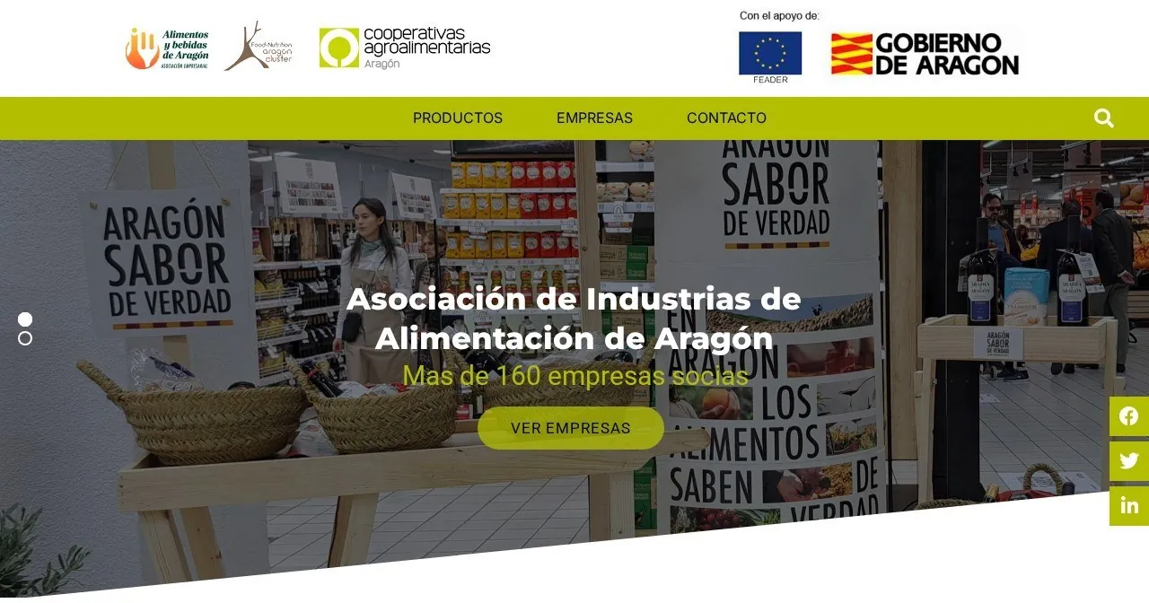 Página de inicio de la web de Catálogo AIAA (catalogo.aiaa.es), asociación sectorial