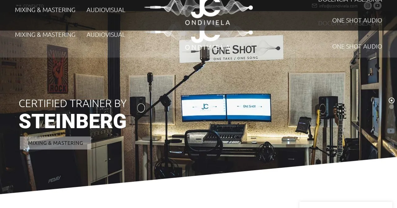 Página de inicio de la web de JC Ondiviela (jcondiviela.com), audio y producción musical